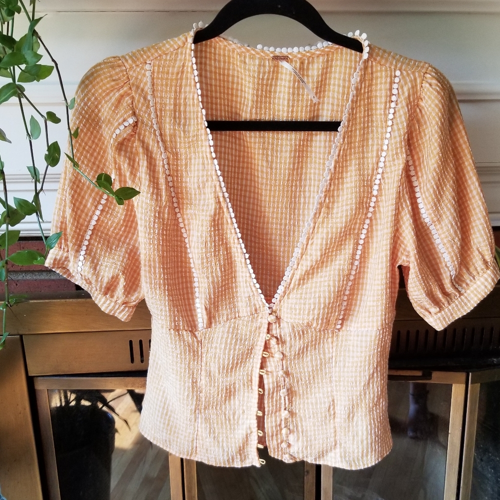 Boho Deep V-Neck Blouse